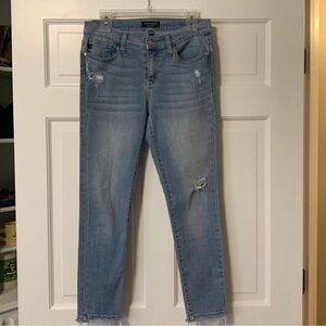 Judy Blue Light Wash Mid-Rise Perfectly Distressed Denim Skinny Jeans